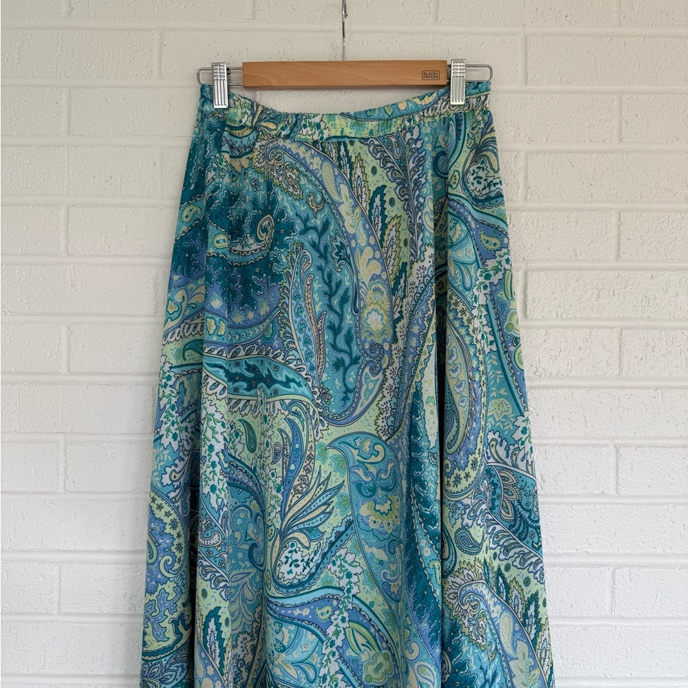 Appleseed's Teal and Lime Paisley Skirt